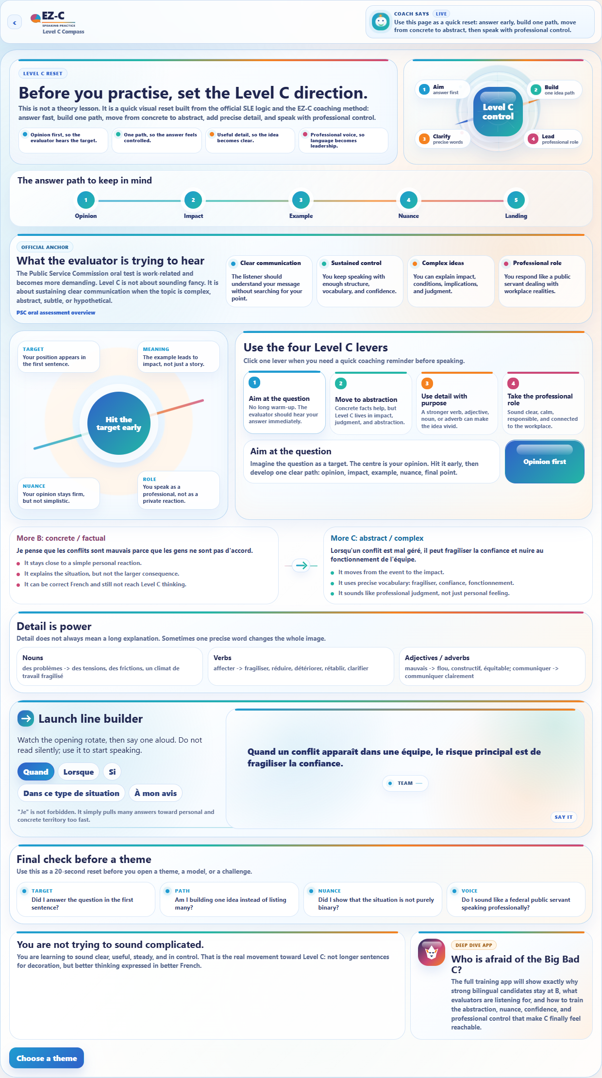 EZ-C Level C compass screen